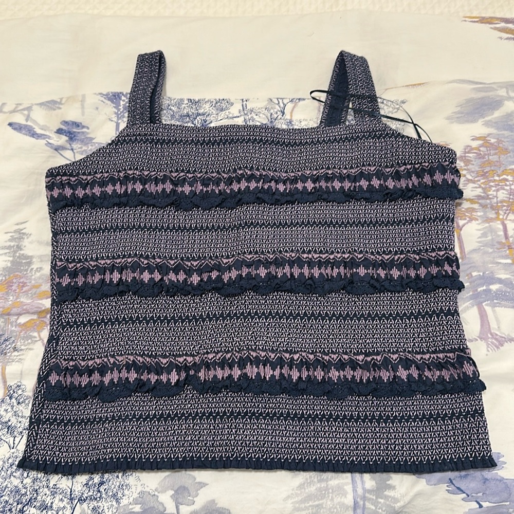 Tags On Anthropologie Navy and Lilac Top